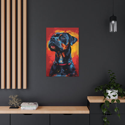 Rottweiler Dog - Abstract Illustration Canvas Gallery Wraps