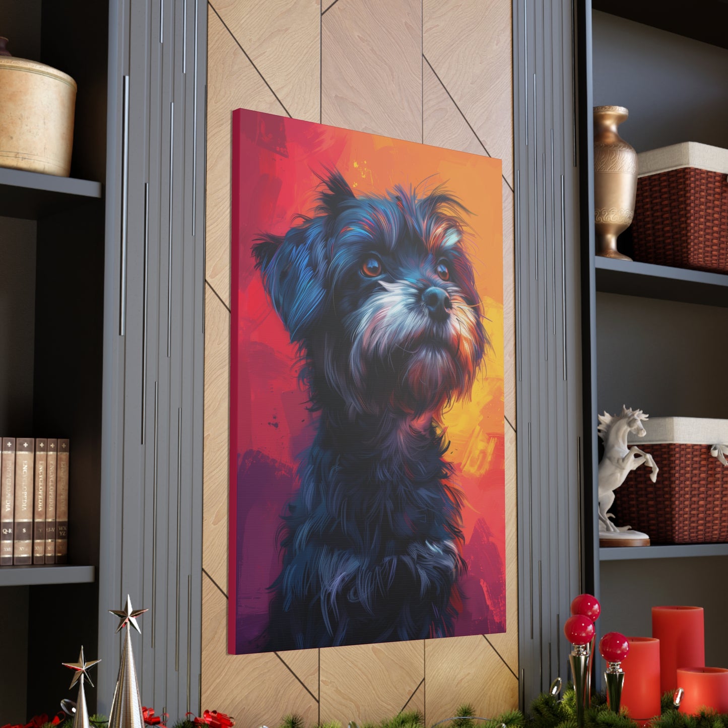 Rottweiler Dog - Abstract Illustration Canvas Gallery Wraps