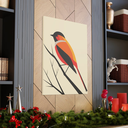 Bird siting on a tree branch Digital Illustration Canvas Gallery Wraps