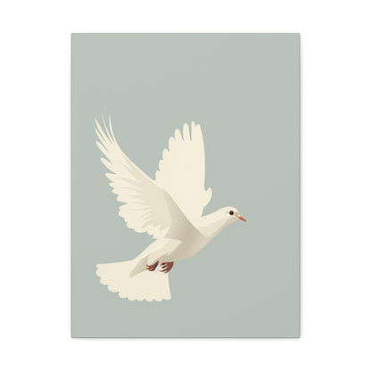 White Dove Digital Illustration Canvas Gallery Wraps