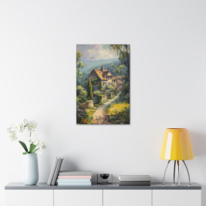 old house in countryside vintage Digital Oil Painting Print Canvas Gallery Wraps