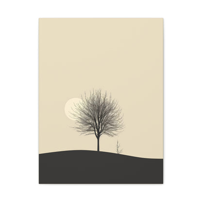 Lone Leafless Tree - Illustration Canvas Gallery Wraps