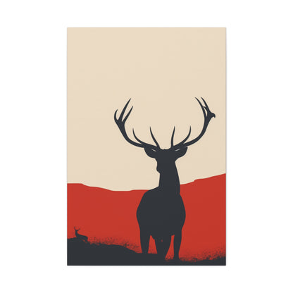 Reindeer with antlers  Digital Illustration Canvas Gallery Wraps