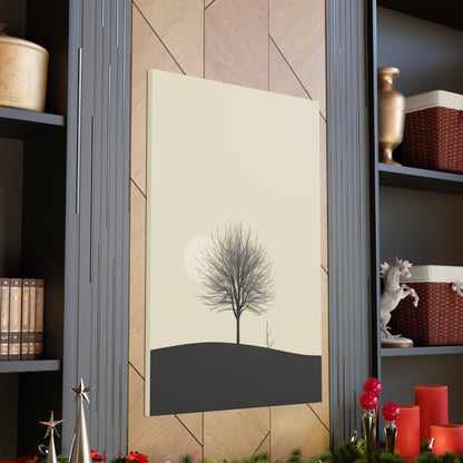 Lone Leafless Tree - Illustration Canvas Gallery Wraps