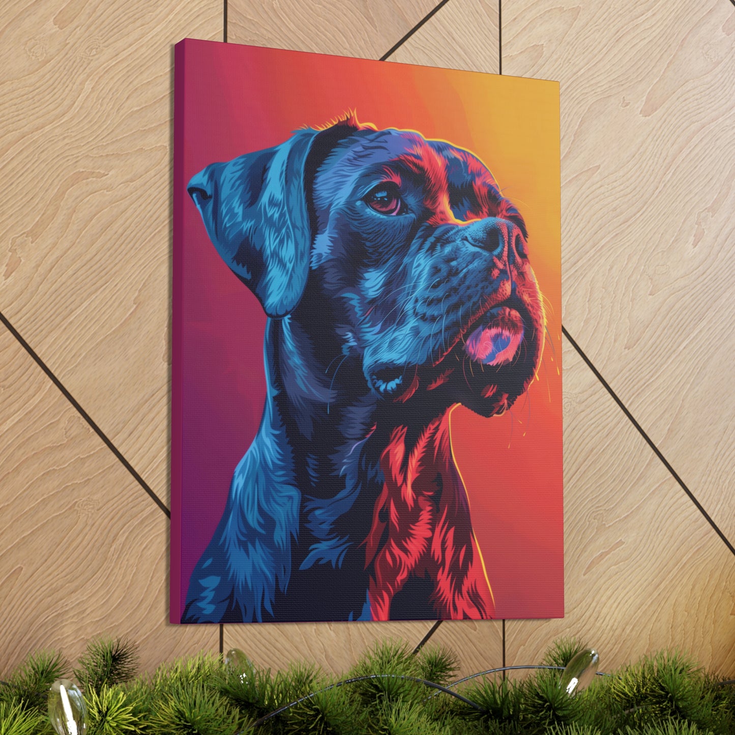 American Pit Bull Terrier Dog - Abstract Illustration Canvas Gallery Wraps