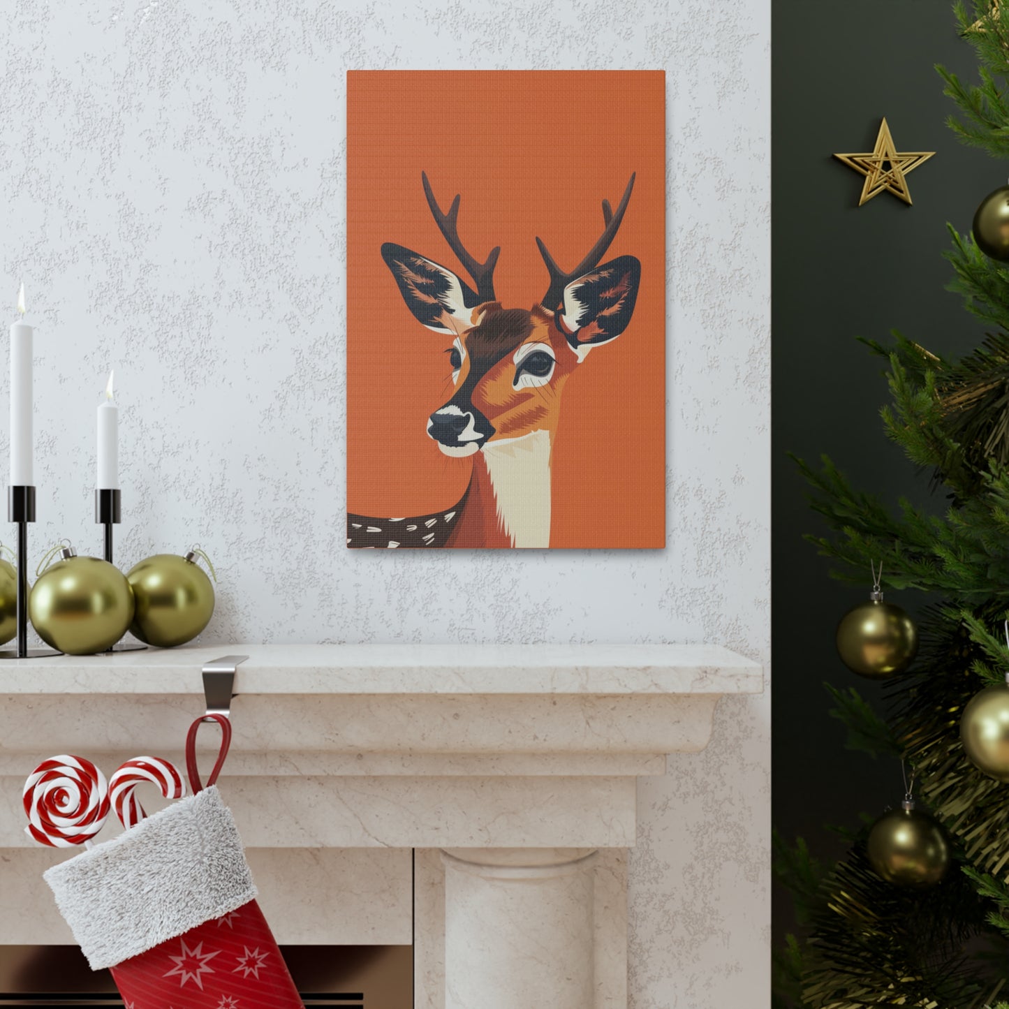 Deer - Digital Illustration Canvas Gallery Wraps