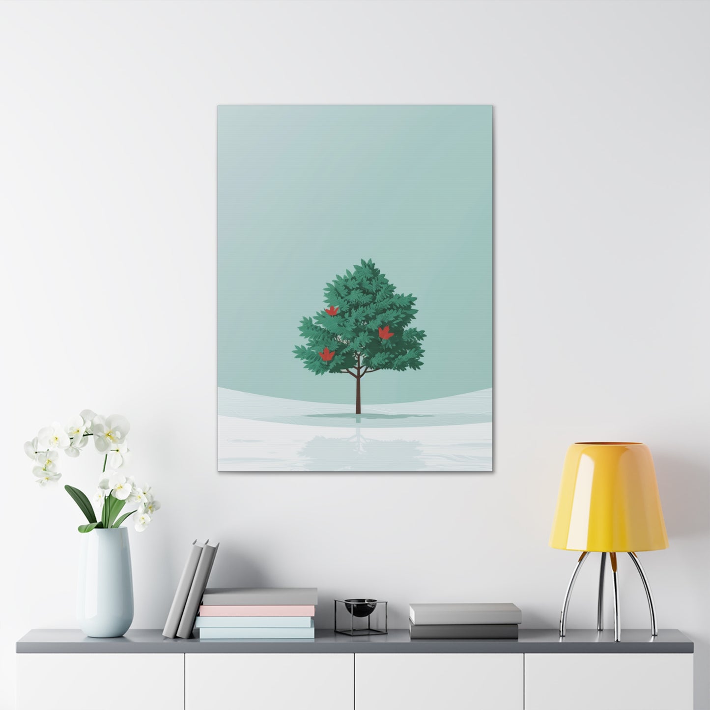 Maple Tree in Winter - Illustration Canvas Gallery Wraps