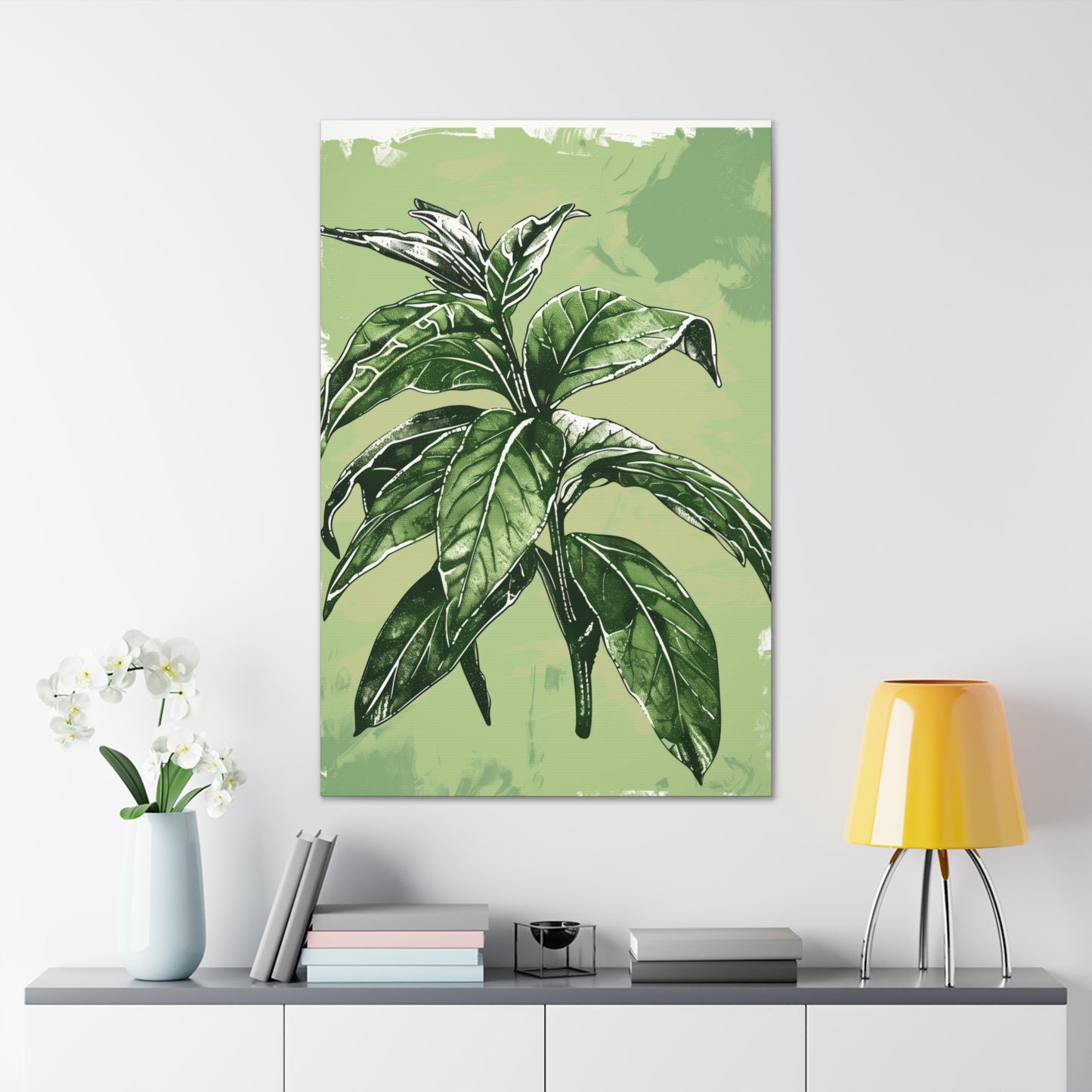 Plant Leaves Digital Illustration Canvas Gallery Wraps