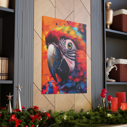 Macaw Parrot - Digital Illustration Canvas Gallery Wraps