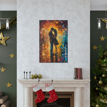 Couple - Leonid Afremov Style Digital Oil Painting Canvas Gallery Wraps