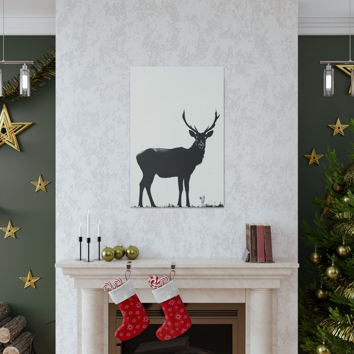 Reindeer Digital Illustration Canvas Gallery Wraps