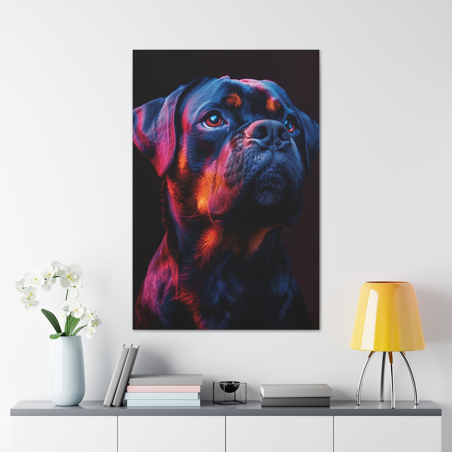 Rottweiler Dog - Abstract Illustration Canvas Gallery Wraps