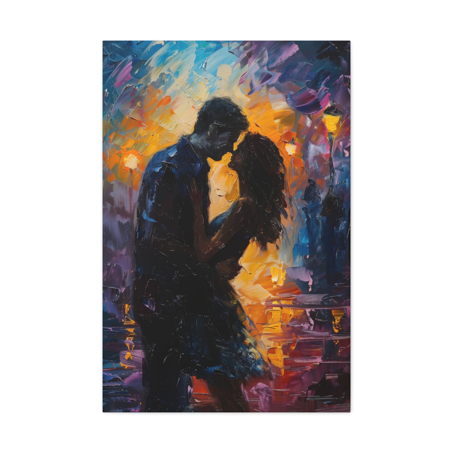 Couple - Leonid Afremov Style Digital Oil Painting Canvas Gallery Wraps