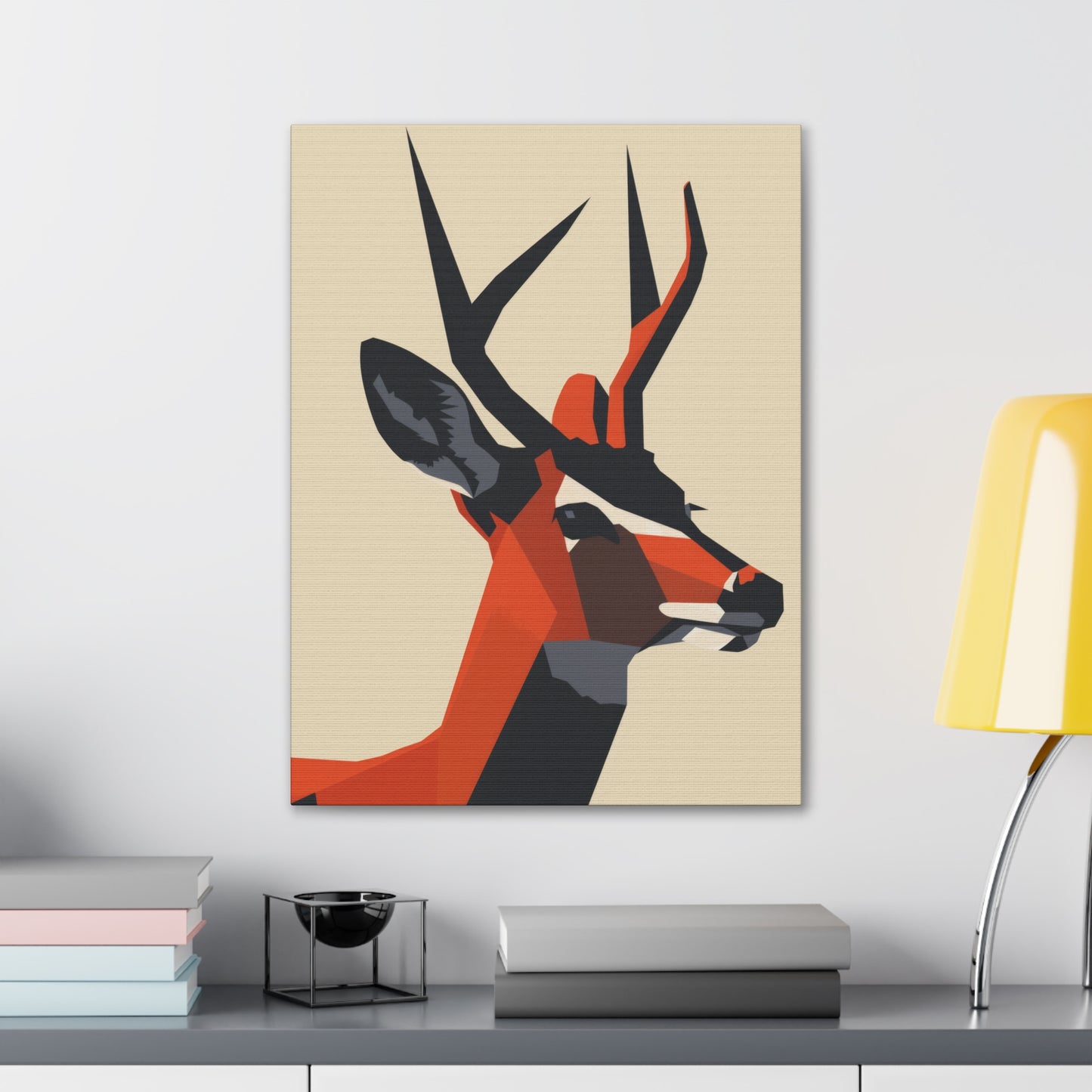 Reindeer with antlers Digital Illustration Canvas Gallery Wraps