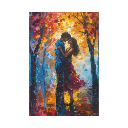 Couple - Leonid Afremov Style Digital Oil Painting Canvas Gallery Wraps