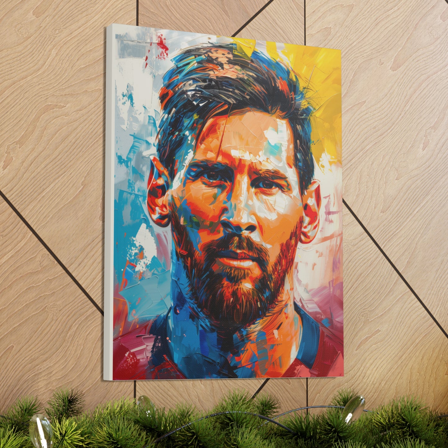 Lionel Messi - Abstract Digital Painting Canvas Gallery Wraps