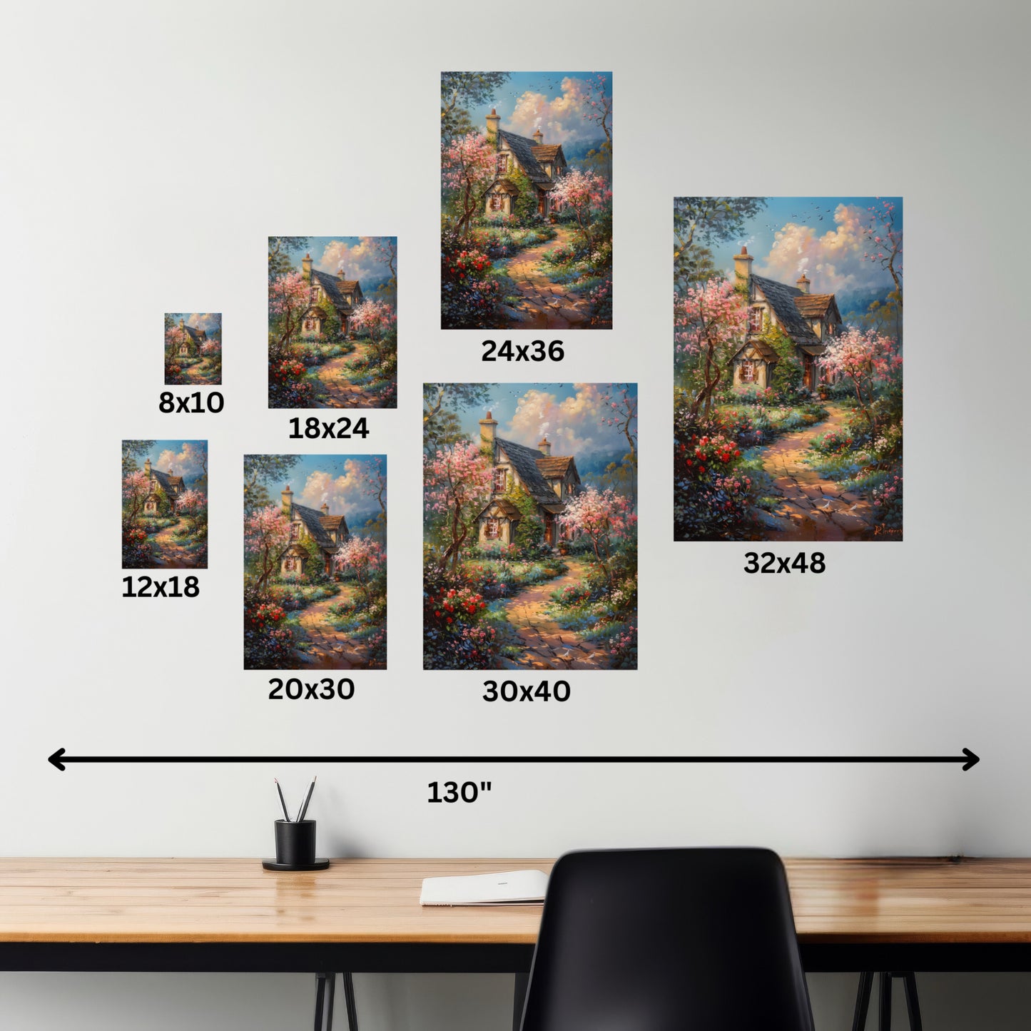 Countryside village house medieval times Digital Oil Painting Print Canvas Gallery Wraps