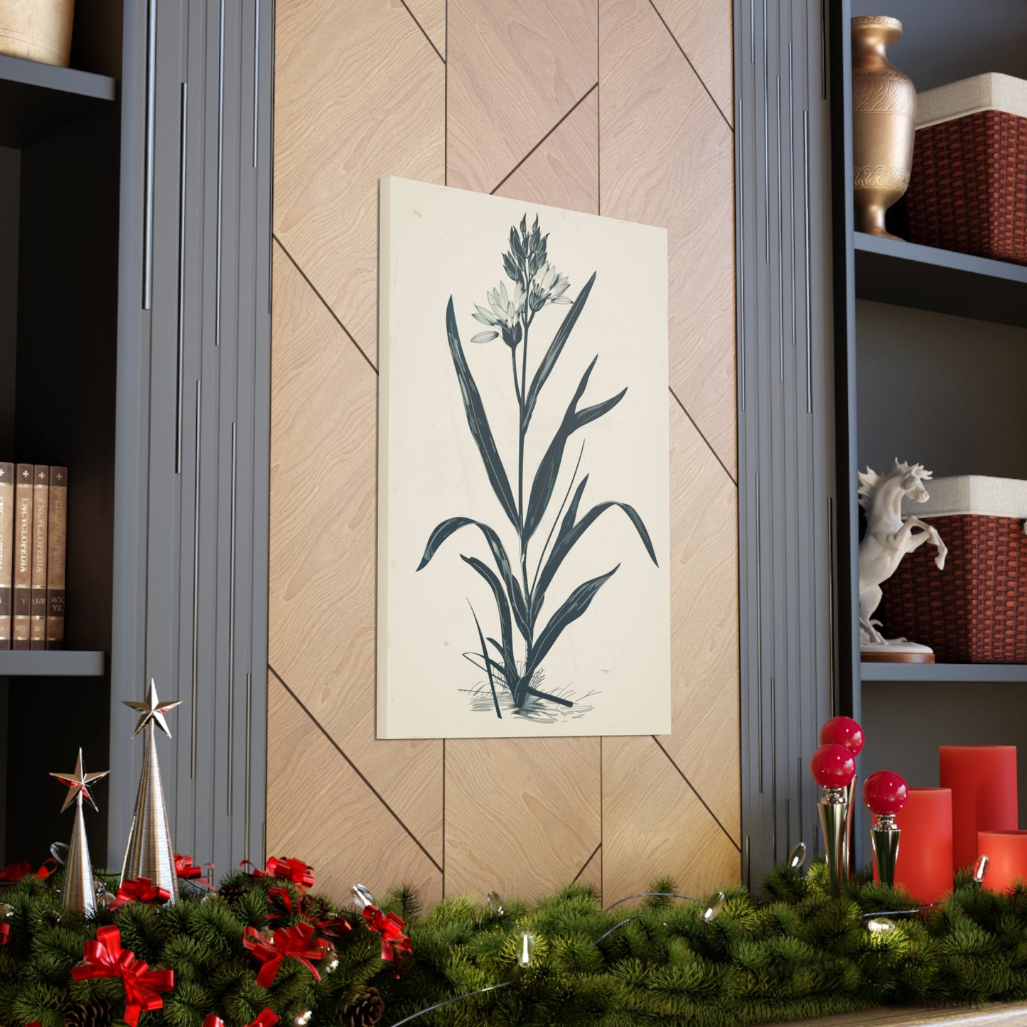 Grass Flower Digital Illustration Canvas Gallery Wraps