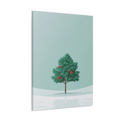 Maple Tree in Winter - Illustration Canvas Gallery Wraps