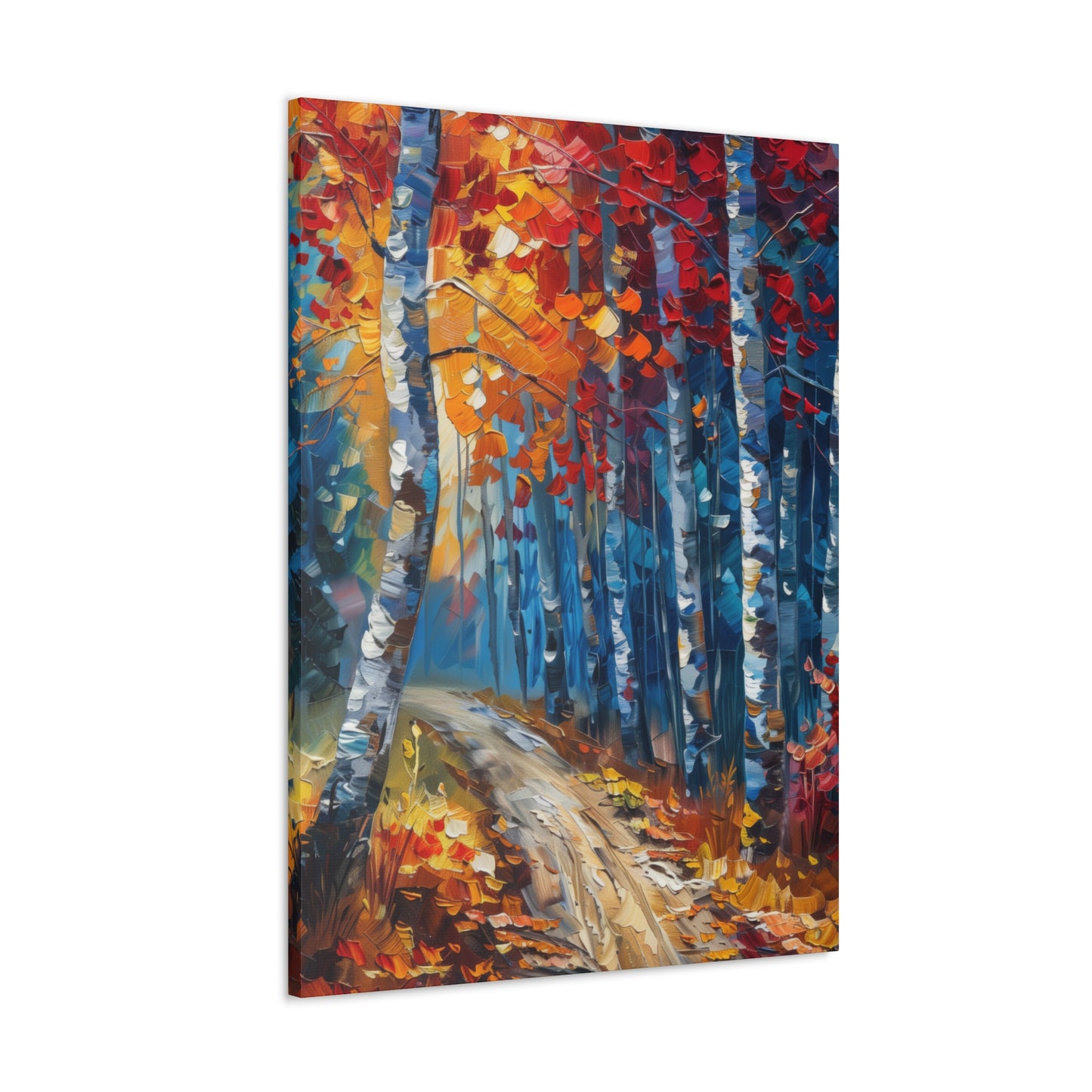 road through autumn forest - Leonid Afremov Style Digital Print Canvas Gallery Wraps