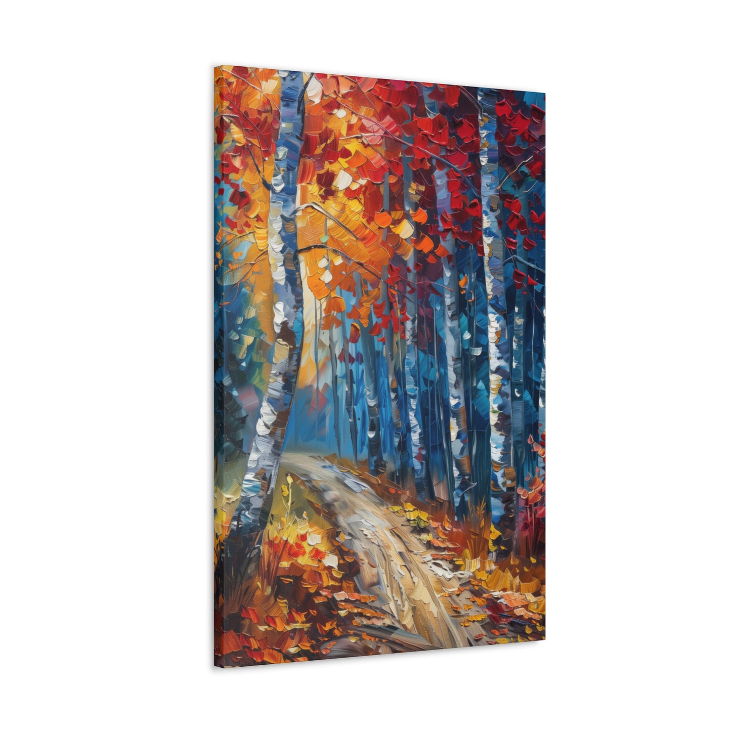 road through autumn forest - Leonid Afremov Style Digital Print Canvas Gallery Wraps