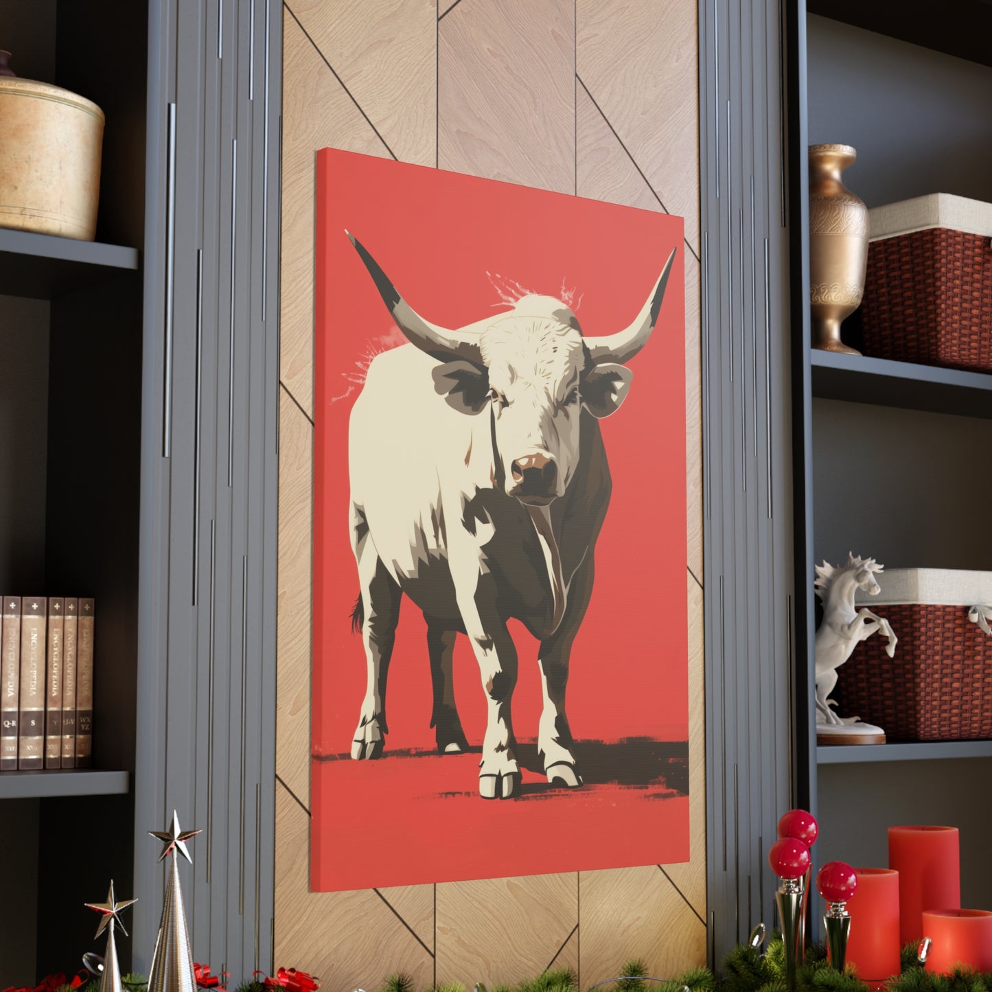 White Buffalo Digital Illustration Canvas Gallery Wraps