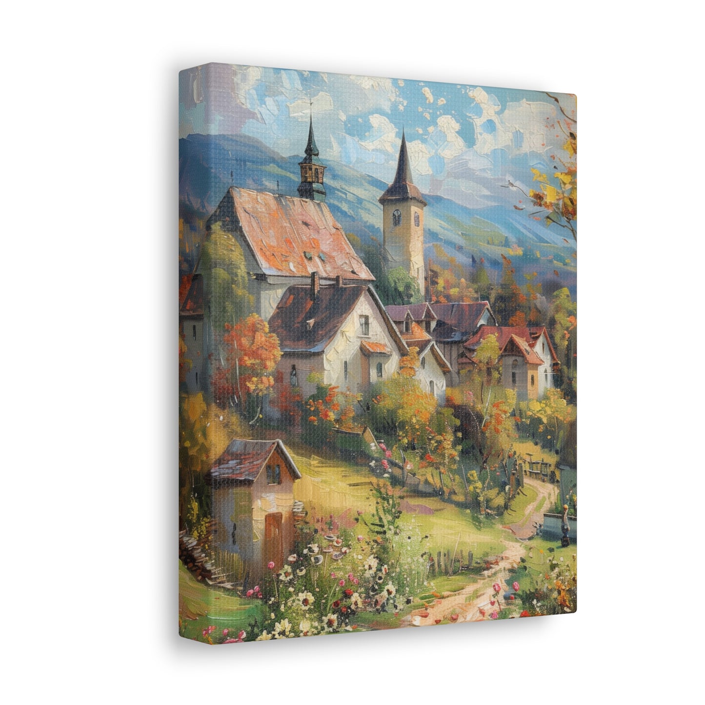 European country side in medieval times whimsical Digital Oil Painting Print Canvas Gallery Wraps