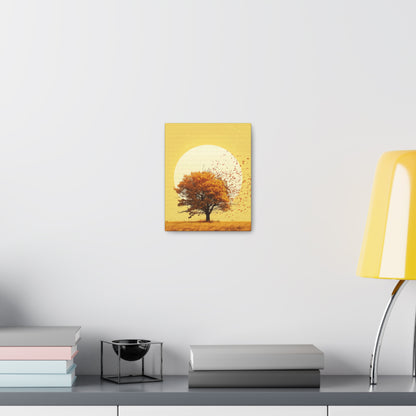 Tree in a Golden Sunset Digital Illustration Canvas Gallery Wraps