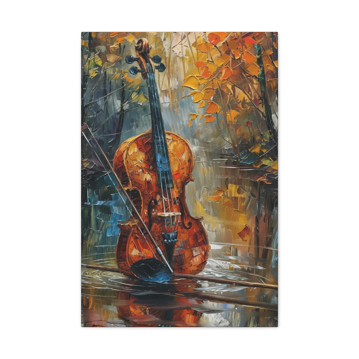 guitar in water Digital Oil Painting Print Canvas Gallery Wraps