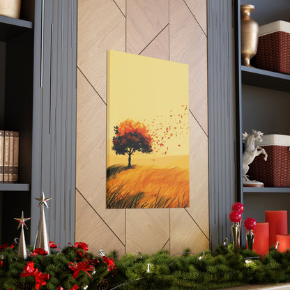 Tree in a Golden Sunset Digital Illustration Canvas Gallery Wraps