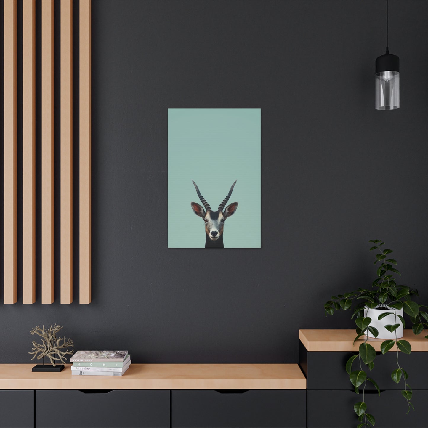 Antelope with Antlers Digital Illustration Canvas Gallery Wraps