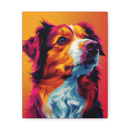 Border Collie Dog - Abstract Illustration Canvas Gallery Wraps