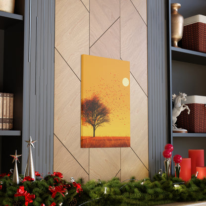 Tree in a Golden Sunset Digital Illustration Canvas Gallery Wraps