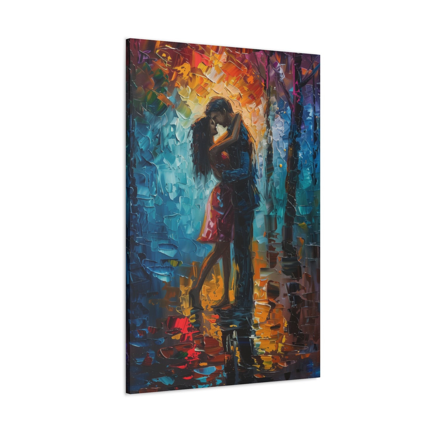 Couple - Leonid Afremov Style Digital Oil Painting Canvas Gallery Wraps