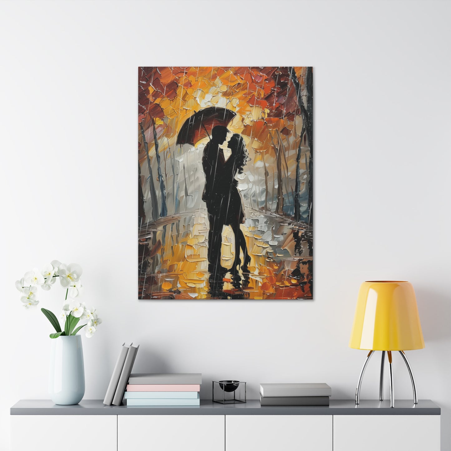 Couple - Leonid Afremov Style Digital Oil Painting Canvas Gallery Wraps