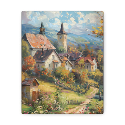 European country side in medieval times whimsical Digital Oil Painting Print Canvas Gallery Wraps