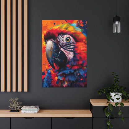 Macaw Parrot - Digital Illustration Canvas Gallery Wraps