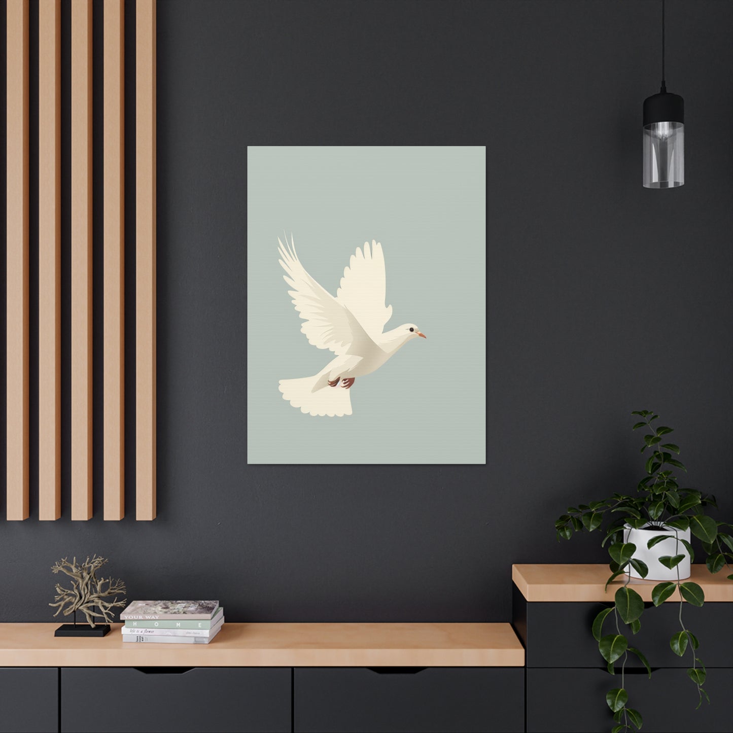 White Dove Digital Illustration Canvas Gallery Wraps