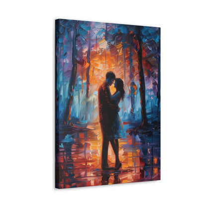 Couple - Leonid Afremov Style Digital Oil Painting Canvas Gallery Wraps