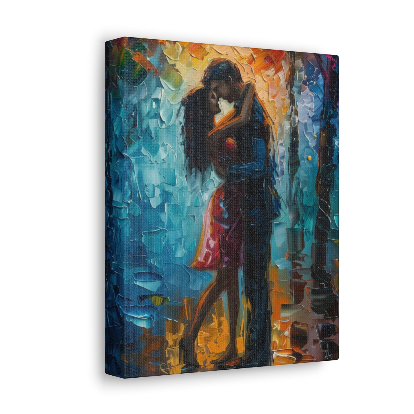 Couple - Leonid Afremov Style Digital Oil Painting Canvas Gallery Wraps