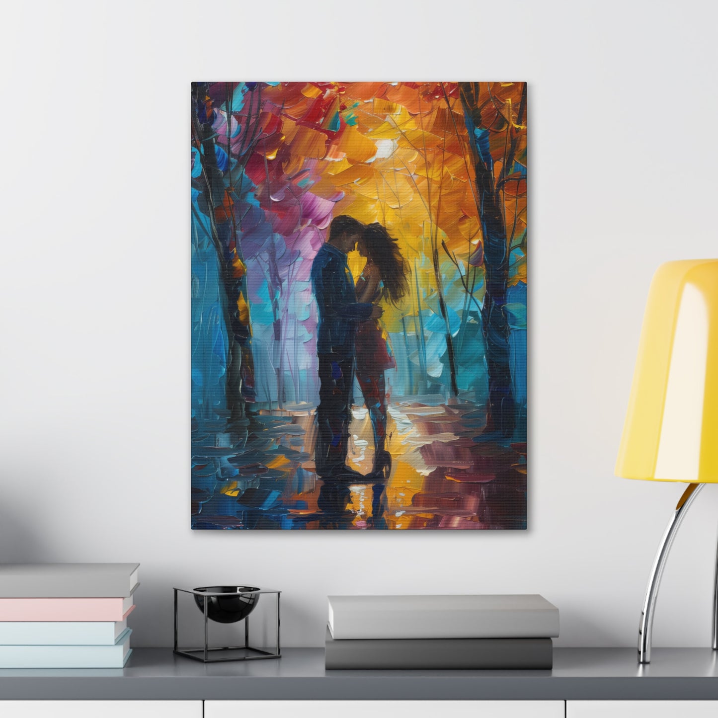 Couple - Leonid Afremov Style Digital Oil Painting Canvas Gallery Wraps