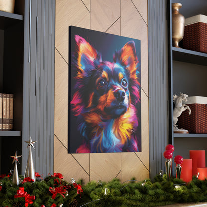 Papillon Dog - Abstract Illustration Canvas Gallery Wraps