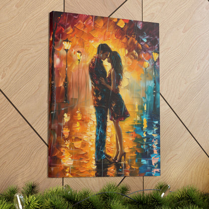 Couple - Leonid Afremov Style Digital Oil Painting Canvas Gallery Wraps