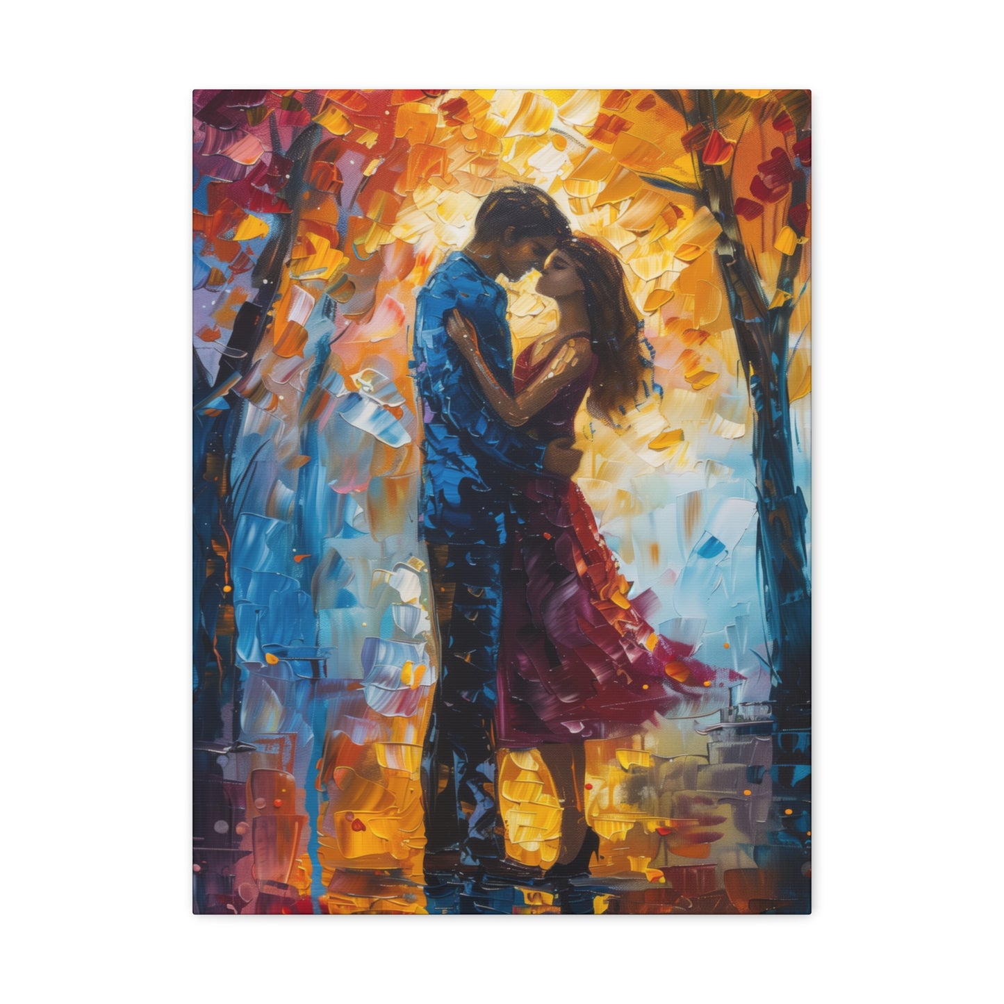 Couple - Leonid Afremov Style Digital Oil Painting Canvas Gallery Wraps