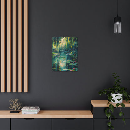 Pond in a Forest - Claude Monet Style Digital Print Canvas Gallery Wraps