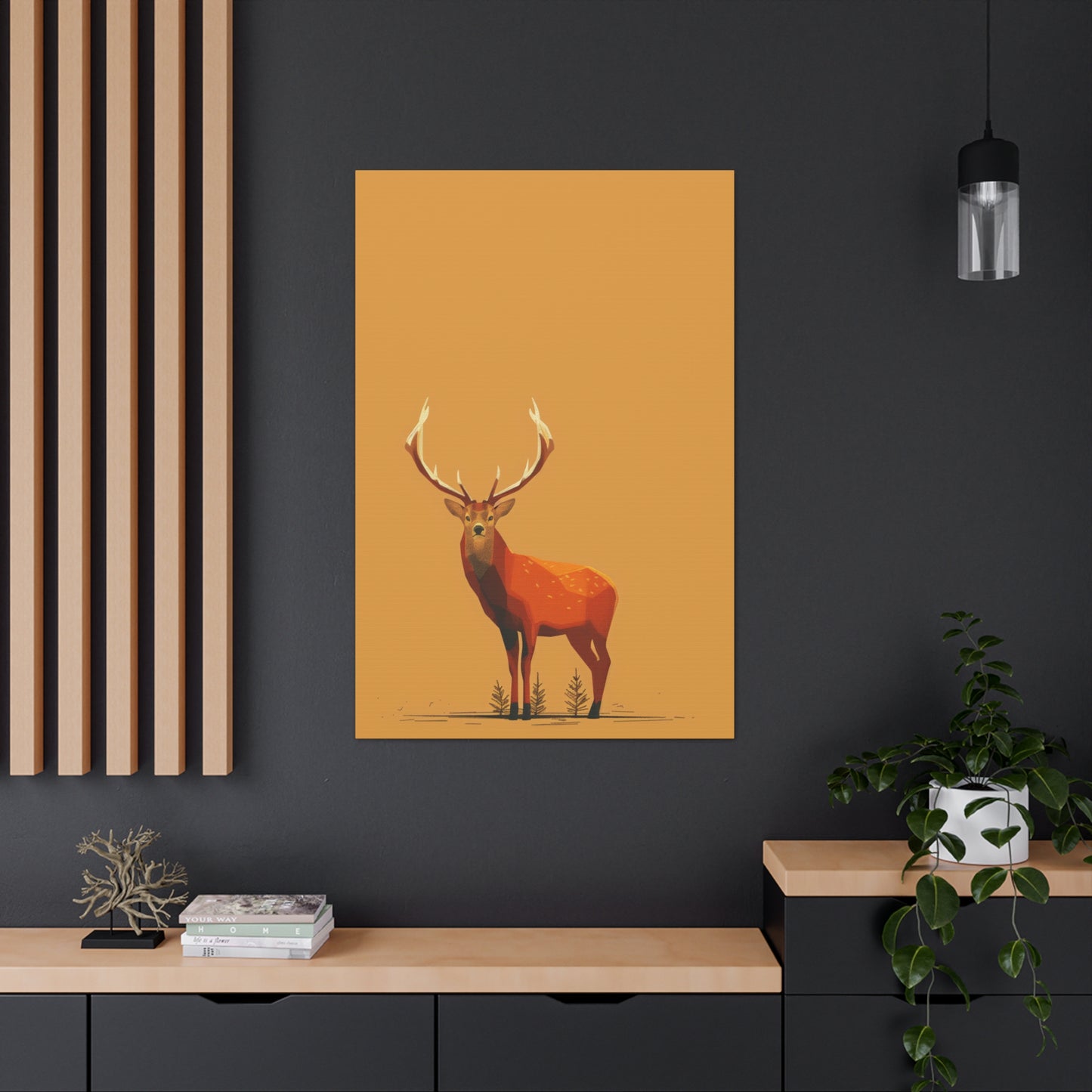 Reindeer Digital Illustration Canvas Gallery Wraps