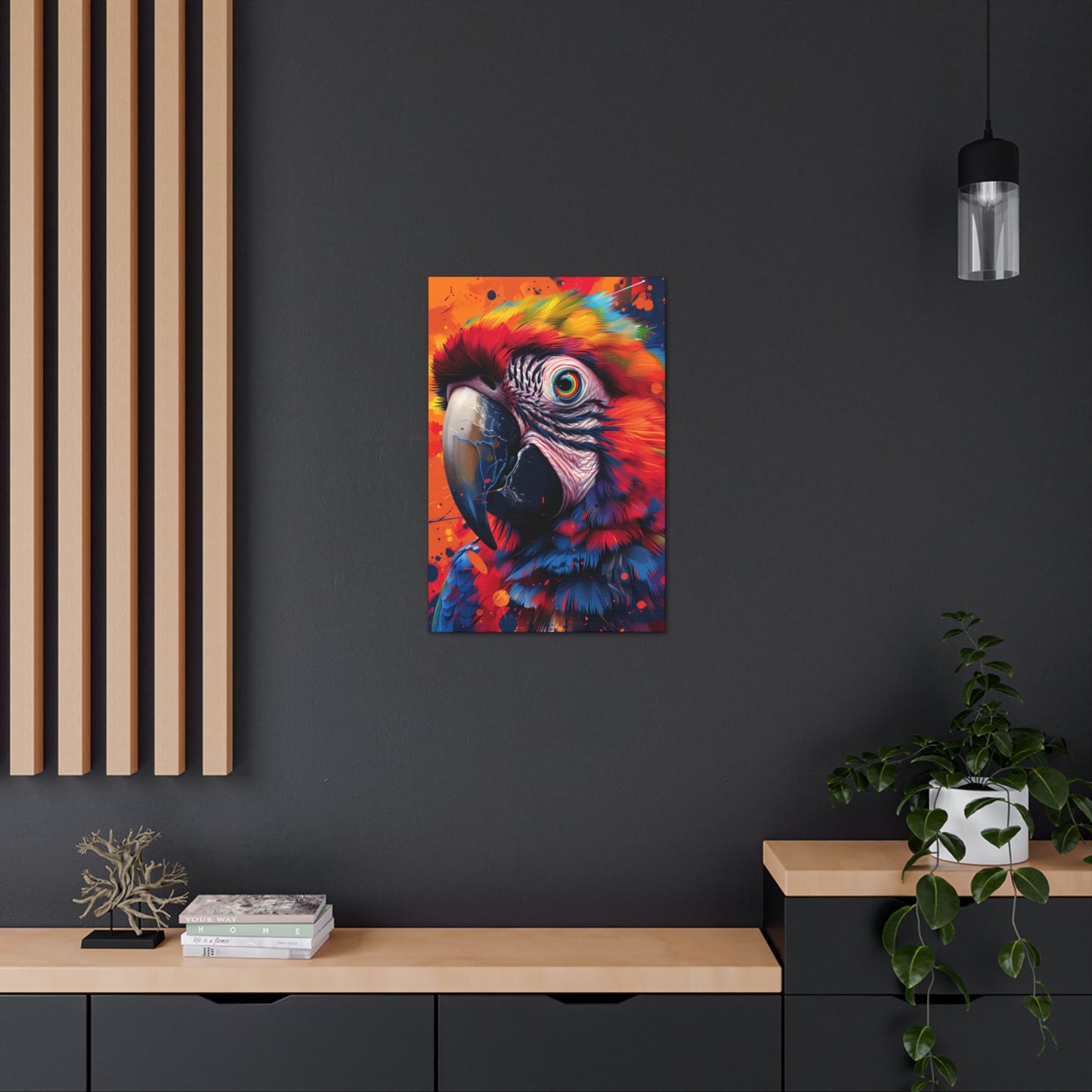 Macaw Parrot - Digital Illustration Canvas Gallery Wraps