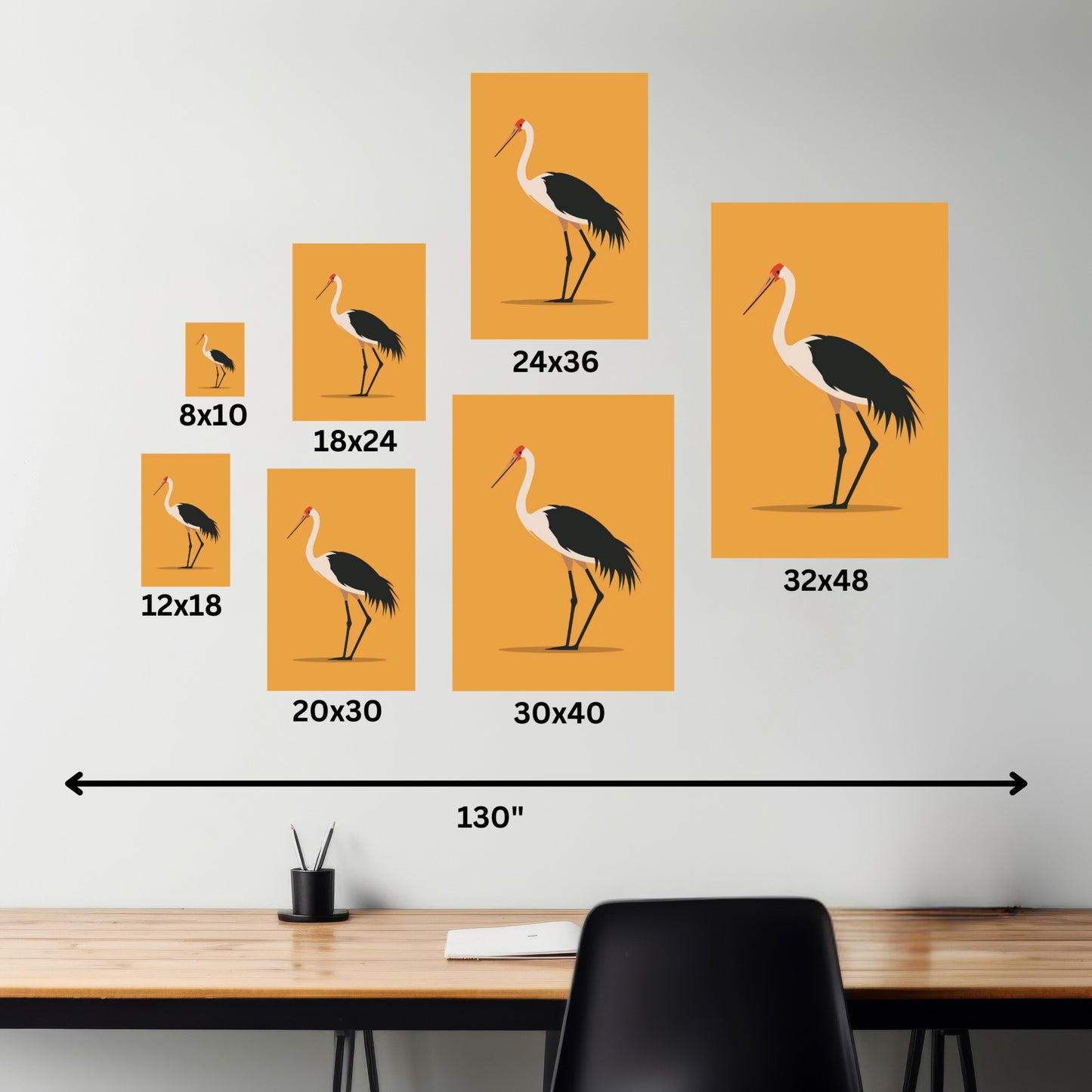 Stork Digital Illustration Canvas Gallery Wraps