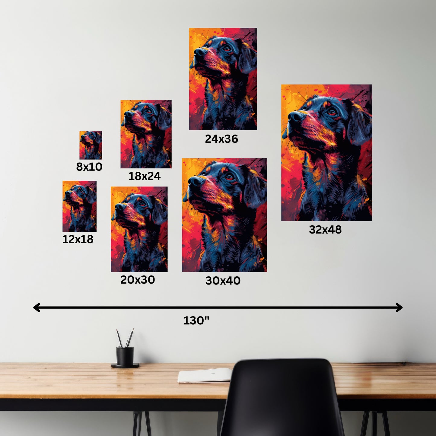 Labrador Dog - Abstract Illustration Canvas Gallery Wraps