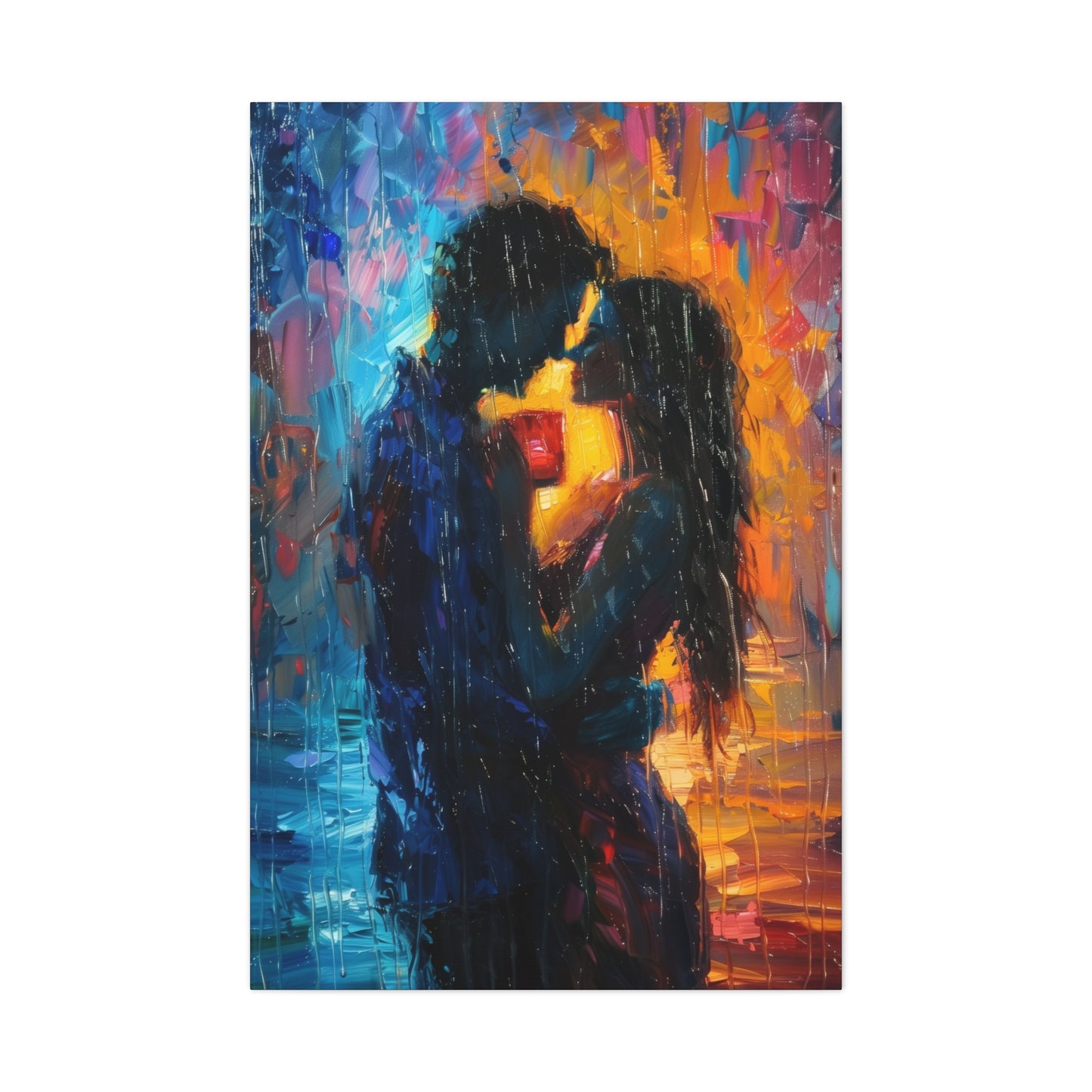 Couple - Leonid Afremov Style Digital Oil Painting Canvas Gallery Wraps